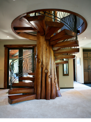 Винтовые лестницы из дерева фото